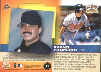 1998 Pacific Invincible - Silver #11 Rafael Palmeiro Back