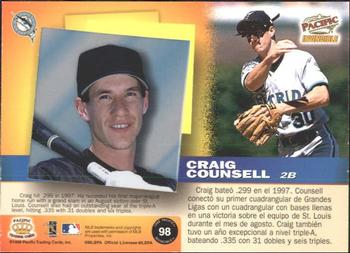 1998 Pacific Invincible - Silver #98 Craig Counsell Back