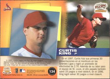 1998 Pacific Invincible - Silver #134 Curtis King Back