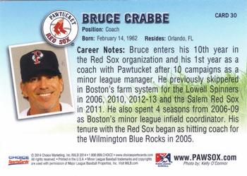 2014 Choice Pawtucket Red Sox #30 Bruce Crabbe Back