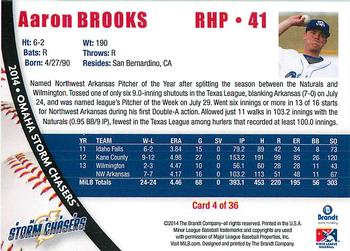 2014 Brandt Omaha Storm Chasers #4 Aaron Brooks Back