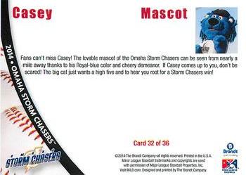 2014 Brandt Omaha Storm Chasers #32 Casey Back