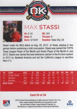 2014 Brandt Oklahoma City RedHawks #24 Max Stassi Back