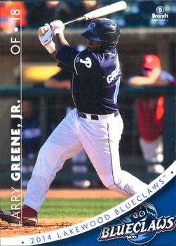 2014 Brandt Lakewood BlueClaws #10 Larry Greene Front