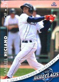 2014 Brandt Lakewood BlueClaws #13 Samuel Hiciano Front