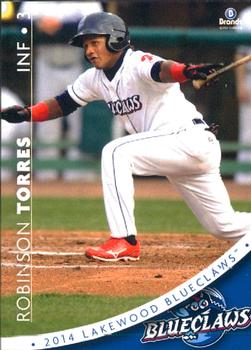 2014 Brandt Lakewood BlueClaws #25 Robinson Torres Front