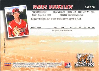 2014 Choice Batavia Muckdogs #08 James Buckelew Back