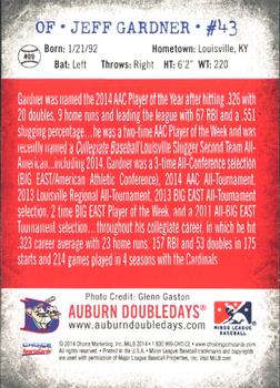 2014 Choice Auburn Doubledays #09 Jeff Gardner Back