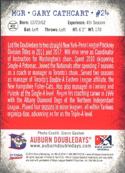 2014 Choice Auburn Doubledays #32 Gary Cathcart Back