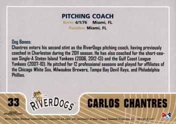 2014 Grandstand Charleston RiverDogs #NNO Carlos Chantres Back