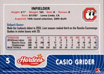 2014 Grandstand Chattanooga Lookouts #NNO Casio Grider Back