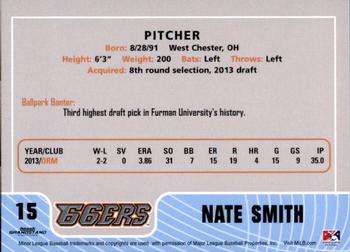 2014 Grandstand Inland Empire 66ers #NNO Nate Smith Back