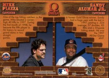 1998 Pacific Omega - Face To Face #3 Mike Piazza / Sandy Alomar Jr. Back