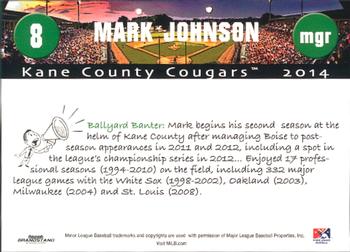 2014 Grandstand Kane County Cougars #NNO Mark Johnson Back