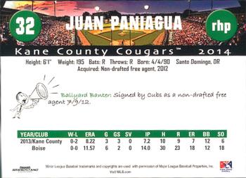 2014 Grandstand Kane County Cougars #NNO Juan Paniagua Back