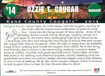 2014 Grandstand Kane County Cougars #NNO Ozzie T. Cougar Back