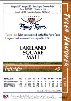 2014 Grandstand Lakeland Flying Tigers #NNO Tyler Hanover Back