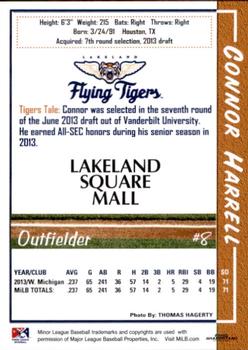 2014 Grandstand Lakeland Flying Tigers #NNO Connor Harrell Back
