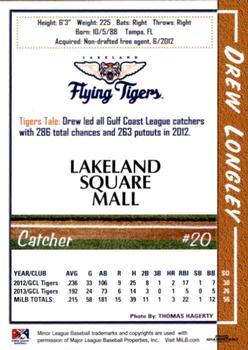 2014 Grandstand Lakeland Flying Tigers #NNO Drew Longley Back
