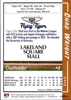 2014 Grandstand Lakeland Flying Tigers #NNO Chad Wright Back