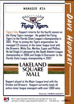 2014 Grandstand Lakeland Flying Tigers #NNO Dave Huppert Back
