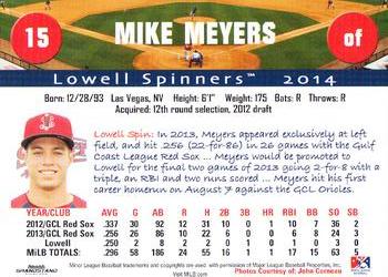 2014 Grandstand Lowell Spinners #NNO Mike Meyers Back