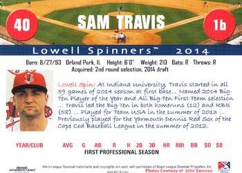 2014 Grandstand Lowell Spinners #NNO Sam Travis Back