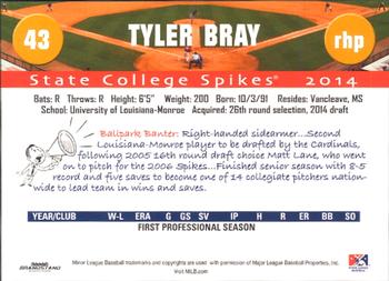 2014 Grandstand State College Spikes #NNO Tyler Bray Back