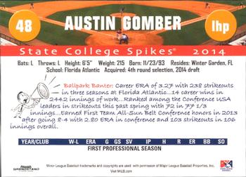 2014 Grandstand State College Spikes #NNO Austin Gomber Back