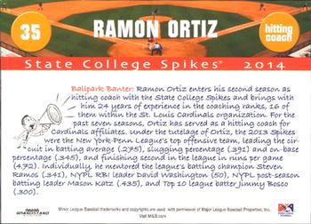 2014 Grandstand State College Spikes #NNO Ramon Ortiz Back