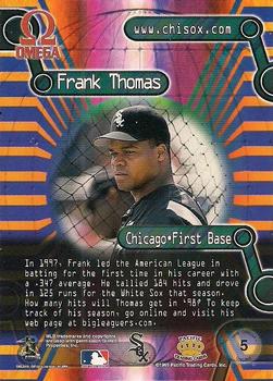 1998 Pacific Omega - Online Inserts #5 Frank Thomas Back