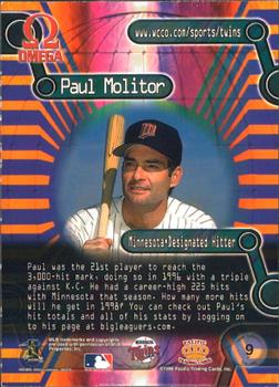 1998 Pacific Omega - Online Inserts #9 Paul Molitor Back