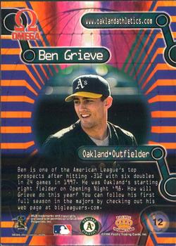 1998 Pacific Omega - Online Inserts #12 Ben Grieve Back