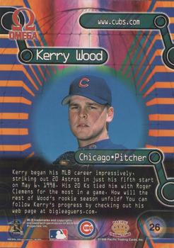 1998 Pacific Omega - Online Inserts #26 Kerry Wood Back