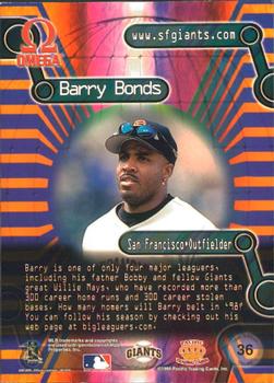 1998 Pacific Omega - Online Inserts #36 Barry Bonds Back