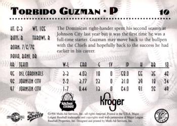1998 Multi-Ad Peoria Chiefs SGA #10 Toribio Guzman Back