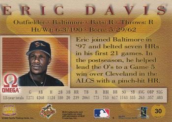1998 Pacific Omega - Red #30 Eric Davis Back