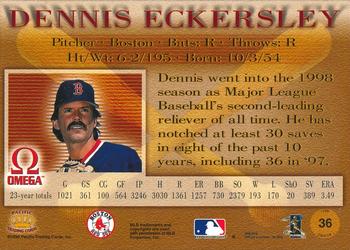 1998 Pacific Omega - Red #36 Dennis Eckersley Back