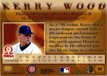 1998 Pacific Omega - Red #52 Kerry Wood Back