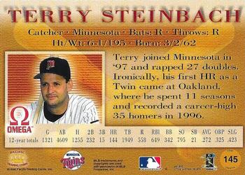 1998 Pacific Omega - Red #145 Terry Steinbach Back