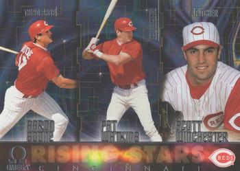 1998 Pacific Omega - Rising Stars #4 Aaron Boone / Pat Watkins / Scott Winchester Front