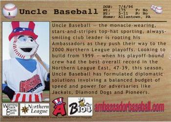 2000 Warning Track Allentown Ambassadors #1 Uncle Baseball Back