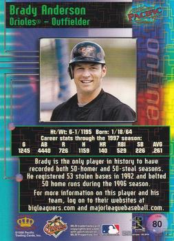 1998 Pacific Online - Red #80 Brady Anderson Back