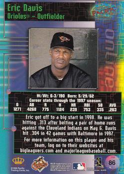 1998 Pacific Online - Red #86 Eric Davis Back