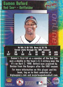 1998 Pacific Online - Red #109 Damon Buford Back