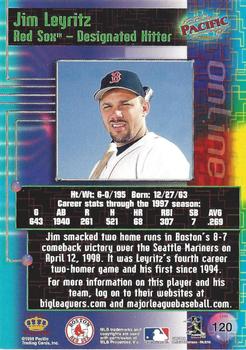 1998 Pacific Online - Red #120 Jim Leyritz Back