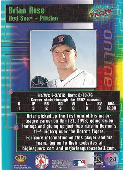 1998 Pacific Online - Red #124 Brian Rose Back