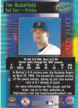 1998 Pacific Online - Red #131 Tim Wakefield Back