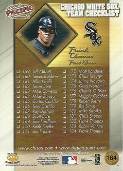 1998 Pacific Online - Red #184 Frank Thomas Back