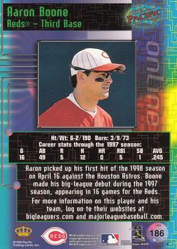1998 Pacific Online - Red #186 Aaron Boone Back
